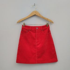 & Other Stories Corduroy Skirt Red Size 2